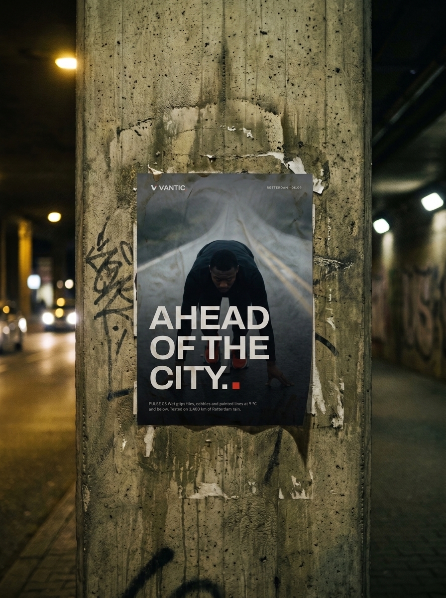 Poster pasted on a concrete wall in an underpass